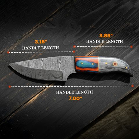 Old Ram Custom Handmade Full Tang Real Damascus Skinner Knife
