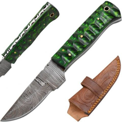 Old Ram Handmade Full Tang Damascus Steel Blade Hunting Knife