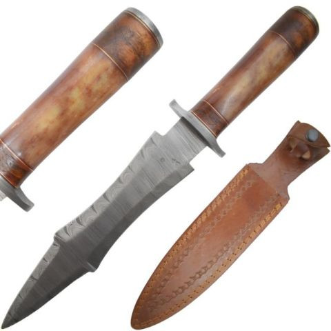 Old Ram Handmade Real Damascus Hunting Knife