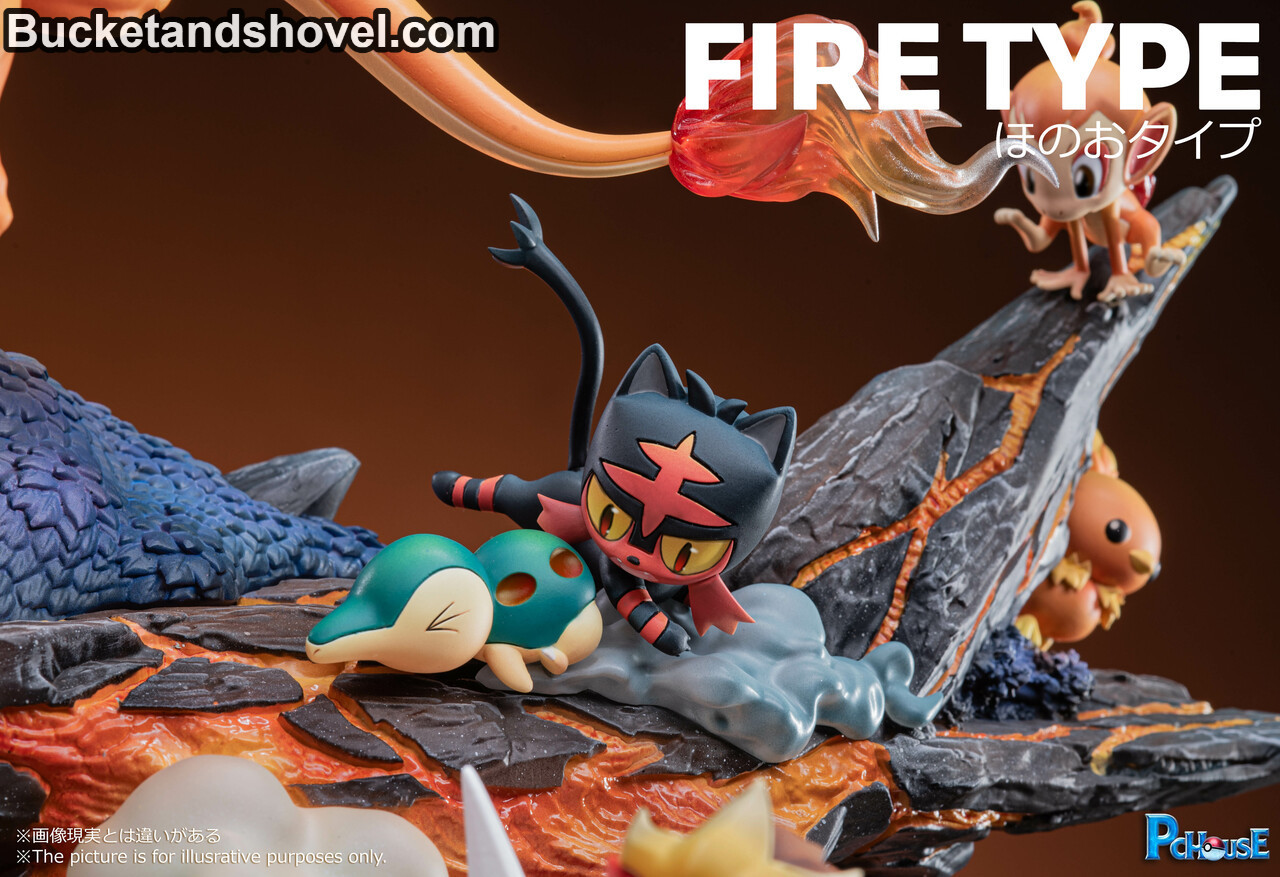 Pre-order * Pchouse Studio Pokemon Charizard group Fire Resin Statue -  Bucket&Shovel