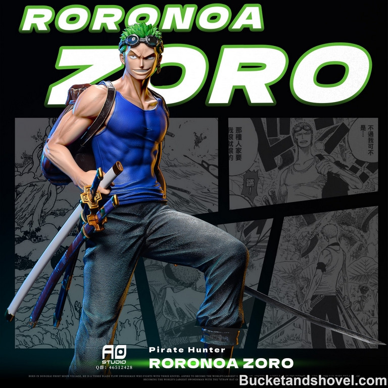 Pre-order * AO Studio One Piece Zoro 2.0 with 2 HEADS Resin Statue