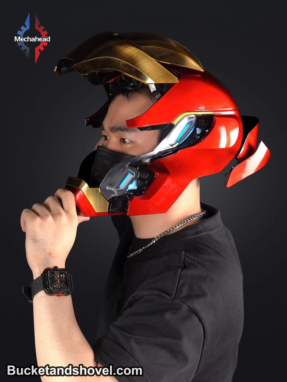 NOBODY Mechahead アイアンマン マーク17 マスク 1/1 MK17 Heartbreaker Wearable Iron Man Helmet | Voice & LEDs