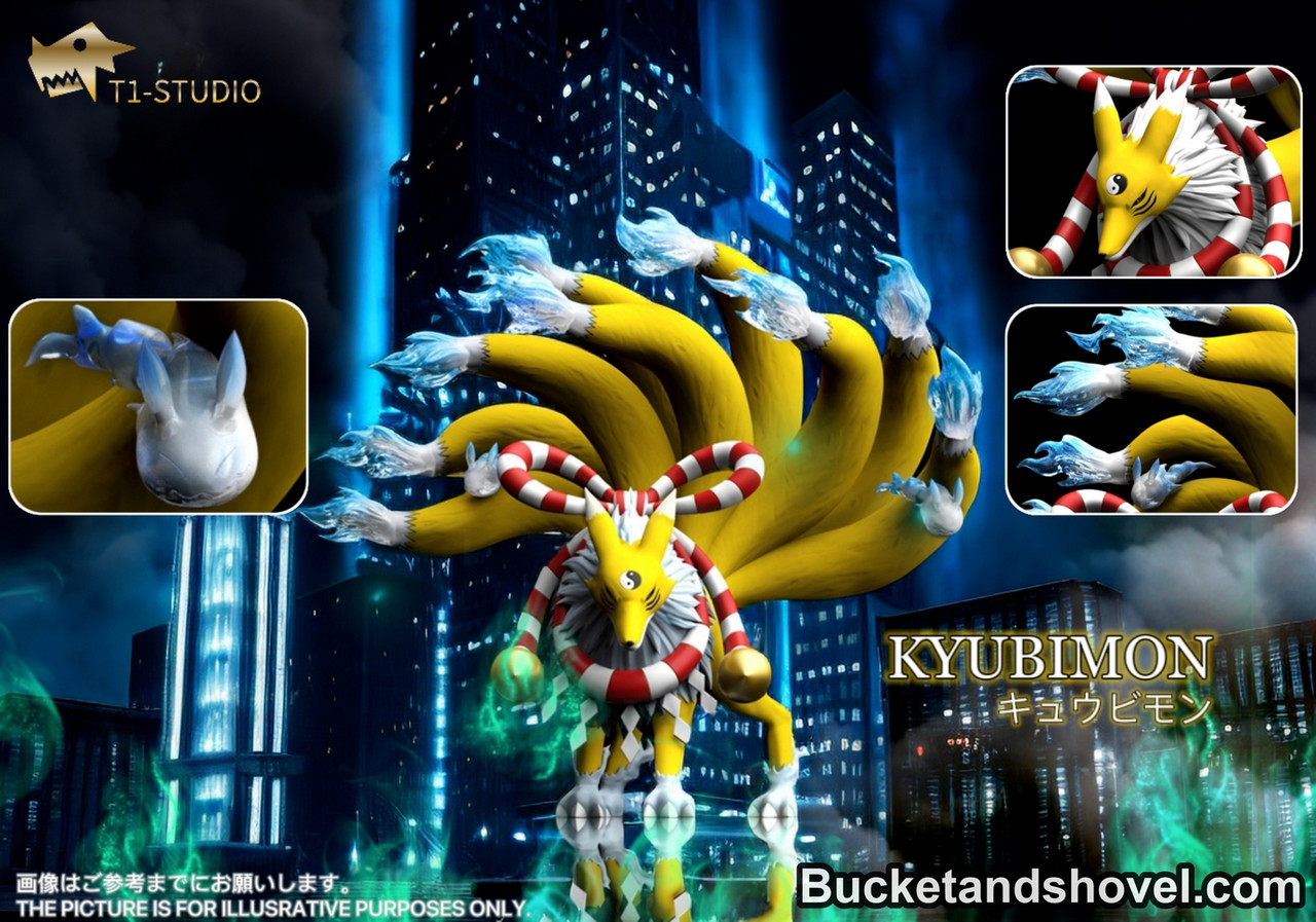 デジモン T1-STUDIO キュウビモン フィギュア Pre-order * T1 Studio Digimon Kyubimon Resin Statue - Bucket&Shovel