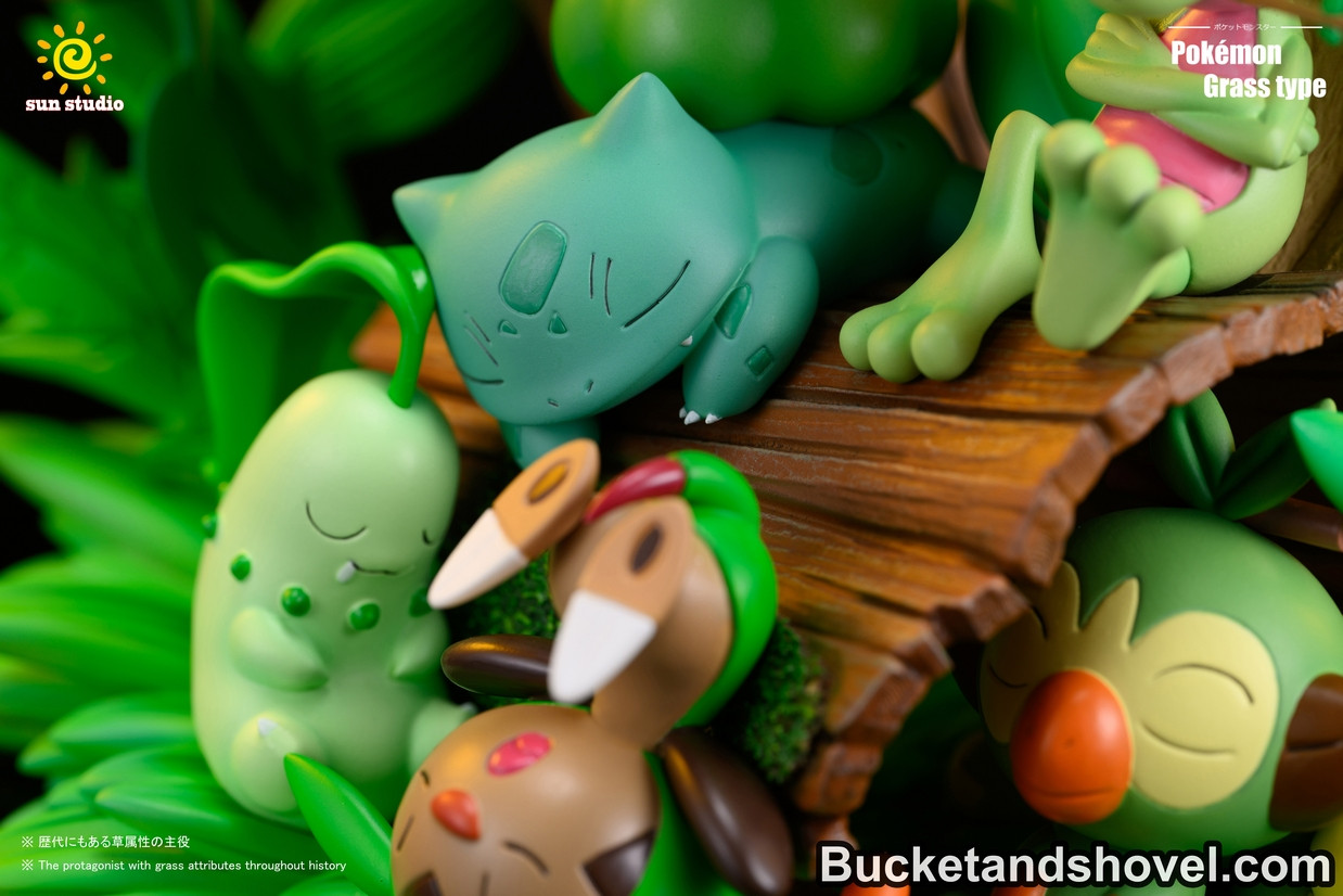 Pre-order * Sun Studio Pokemon Grass type family Resin Statue