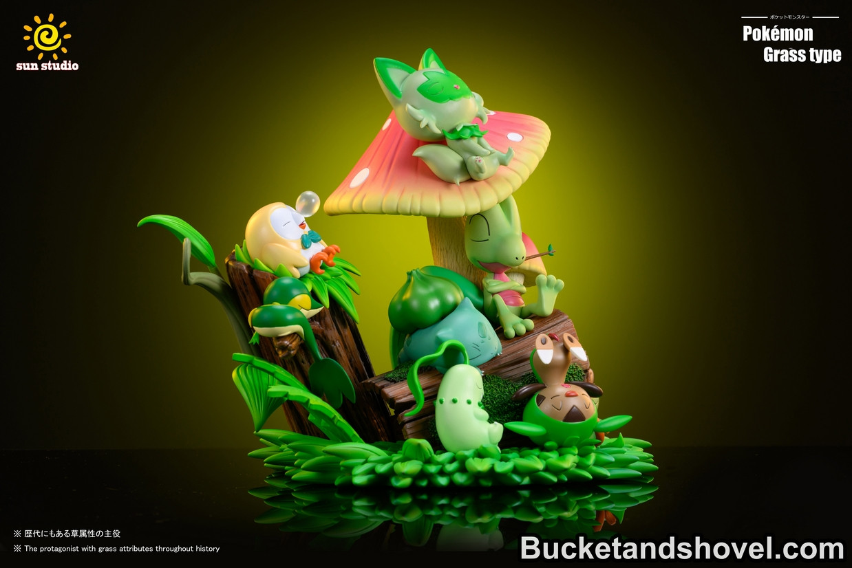 マニア！サンスタジオ – ポケモン：デブオタクシリーズ Pre-order * Sun Studio Pokemon Grass type family Resin Statue