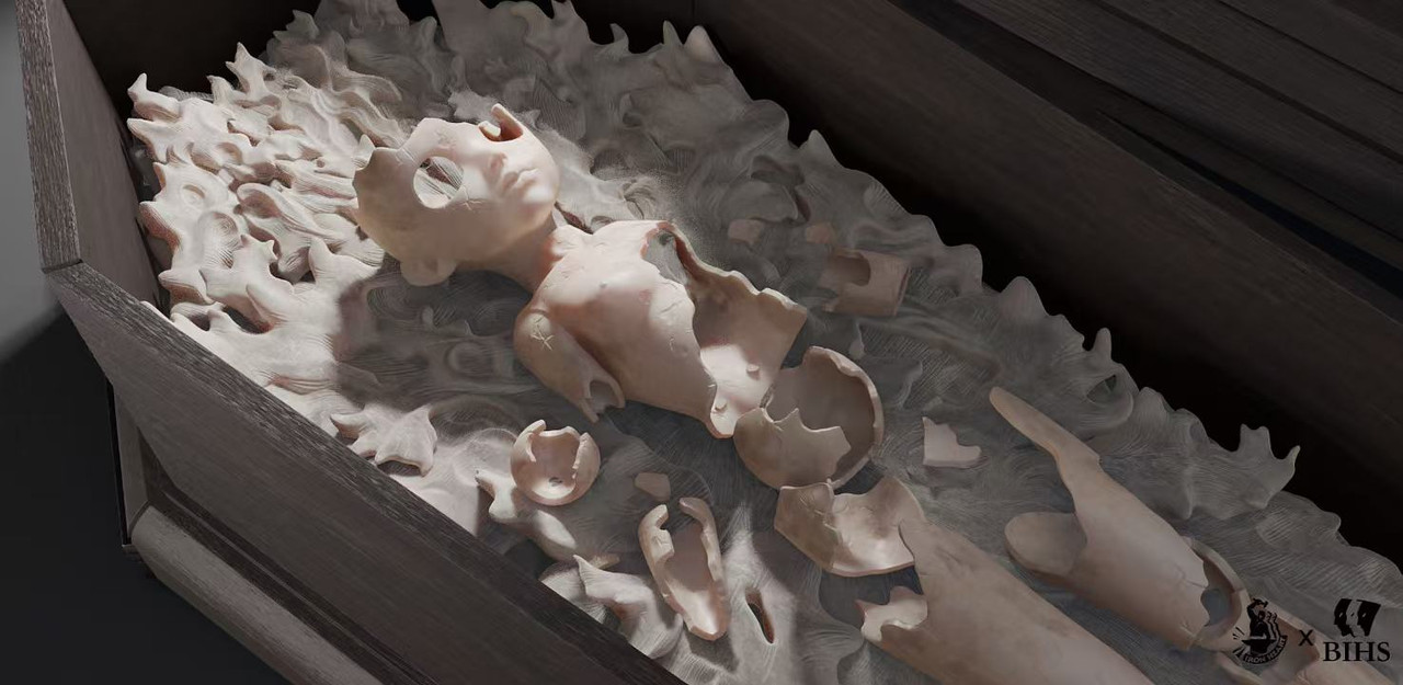 Pre-order * BIHS Studio BERSERK Black dog pulling coffin Resin