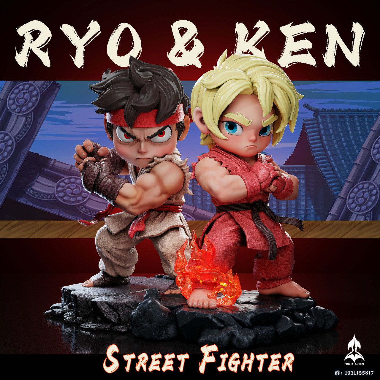 Pre-order * Ninetyseven Studio Street Fighter Ryu&Ken Resin Statue