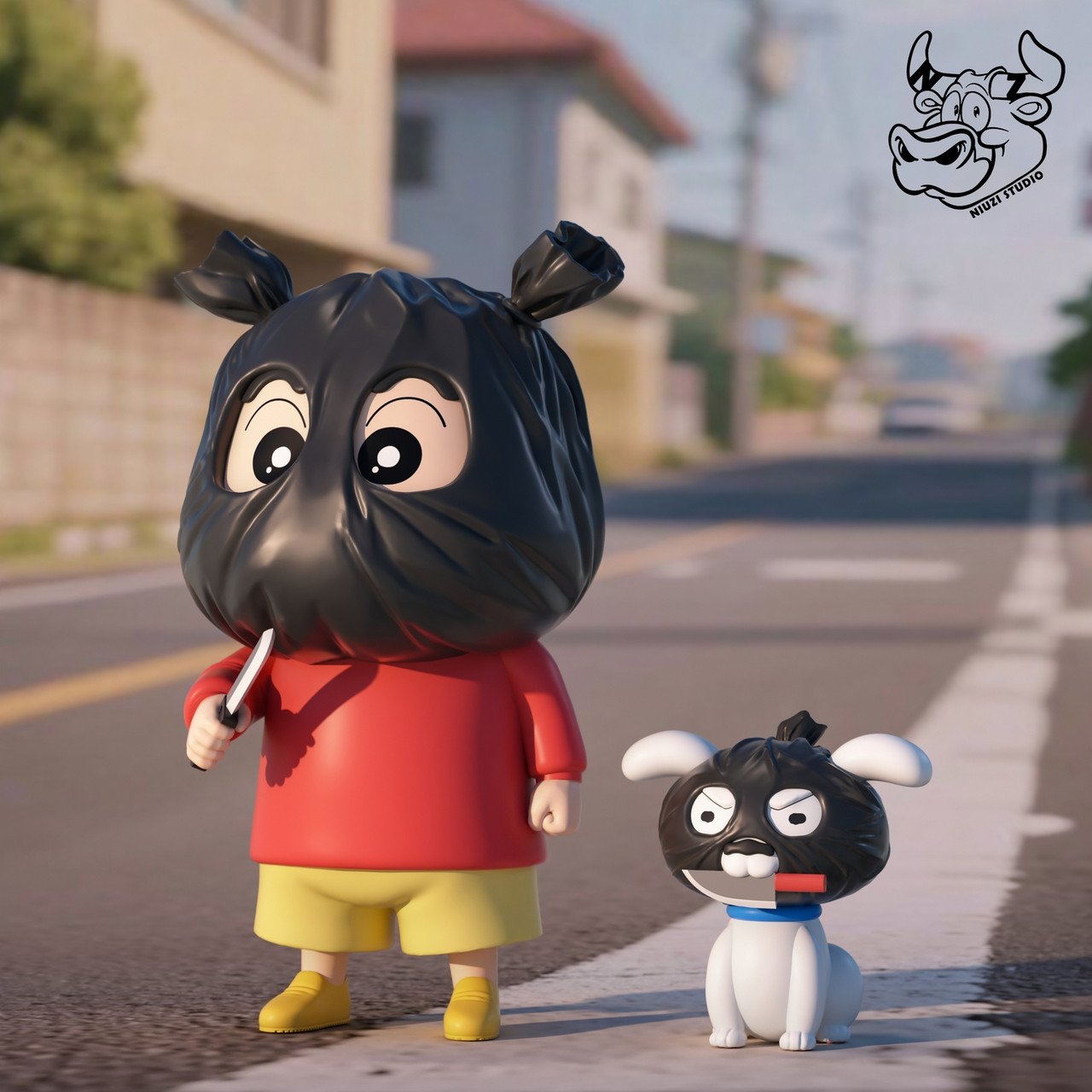 Pre-order * Black Studio robber Crayon Shin-chan Resin Statue