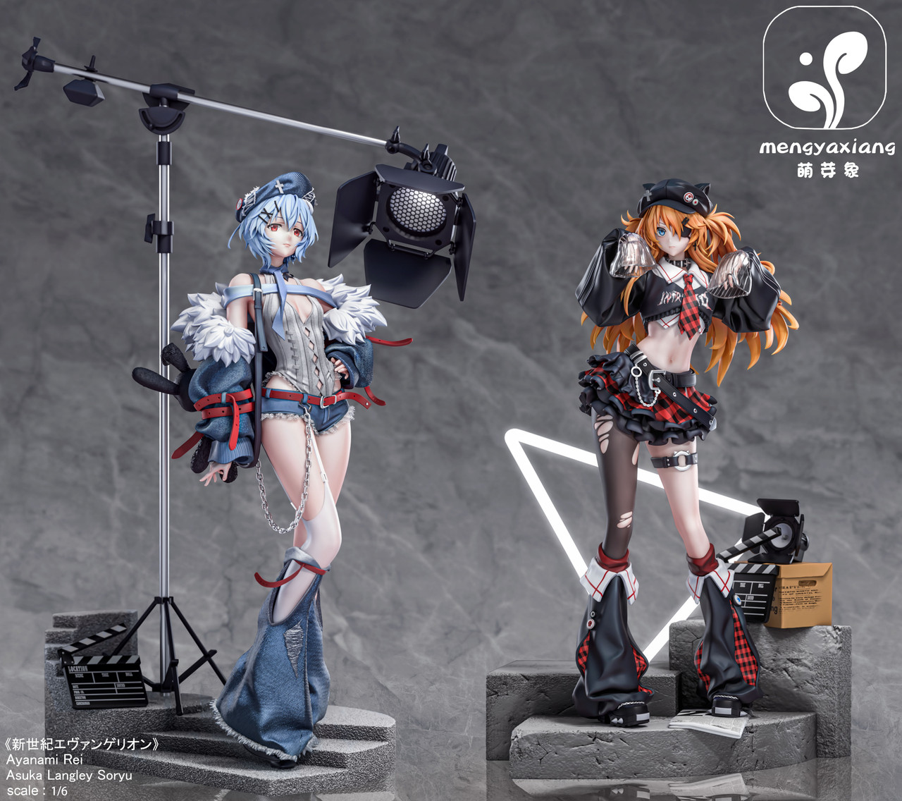 Pre-order * Mengyaxiang Studio EVA Asuka＆Ayanami Rei Resin Statue