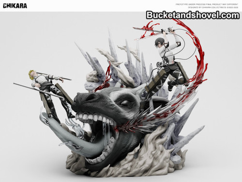 *Pre-order * Chikara Studio Attack on Titan MIKASA&Armin Resin Statue #6