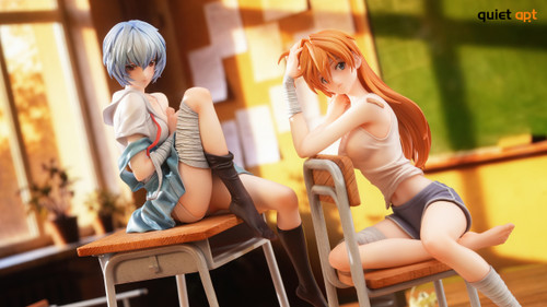 *Pre-order * QuietArt Studio Eva Ayanami Rei＆Asuka Langley Soryu Resin Statue #1