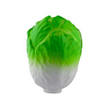 A green and white stress cabbage, shaped like a cabbage head, featuring a textured surface and a glossy finish.