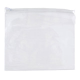 A transparent, zippered pencil case designed for organizing and storing office supplies. A transparent, zippered pencil case designed for organizing and storing office supplies.