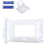 A pack of Aqua Wet Wipes in white packaging with a flip-top lid, featuring a logo. A pack of Aqua Wet Wipes in white packaging with a flip-top lid, featuring a logo.
