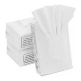 A pack of white tissues with 10 sheets, featuring a simple design and a logo.