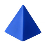 A blue stress pyramid with a smooth texture, featuring a simple geometric design.