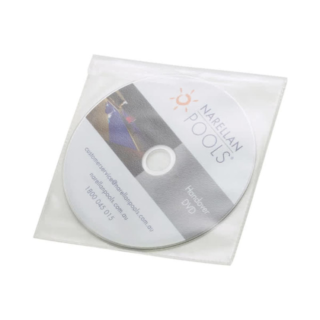 A DVD in a clear sleeve, featuring a logo and a graphic, with a white background and grey accents.