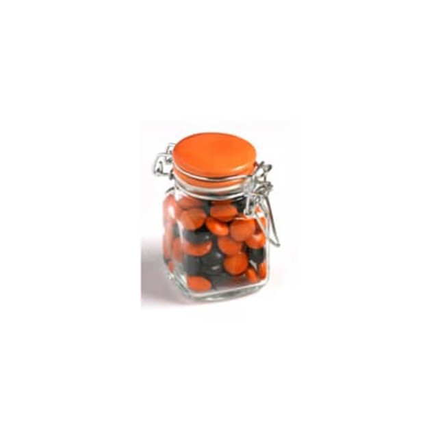Branded Jar with One Colour Pad Print - Mixed Coloured Choc Beans