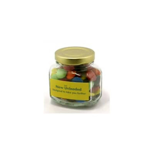 Branded Jar with Sticker -  Corp Coloured Choc Beans