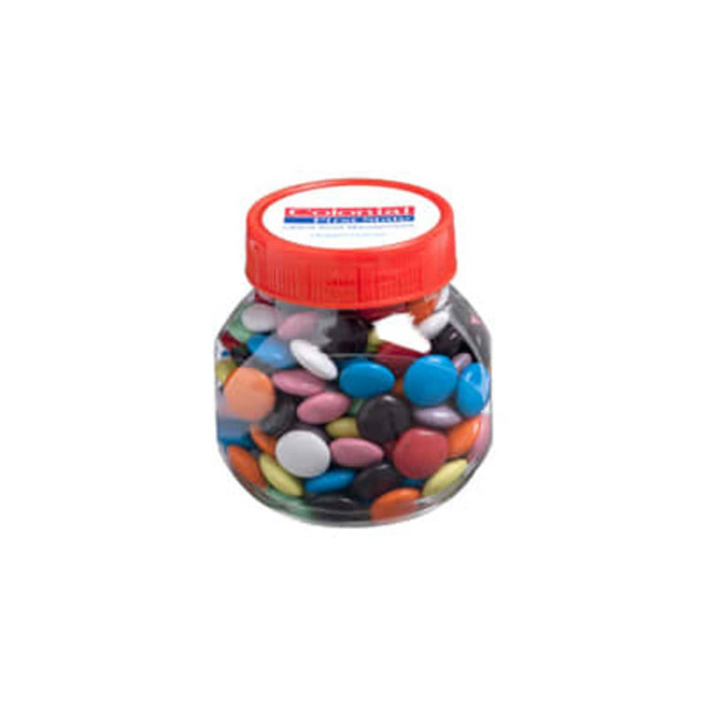 Branded Jar with Sticker - Corp Coloured Choc Beans || 115-CC026B4