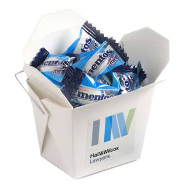 White Cardboard Noodle Box with Mentos x26