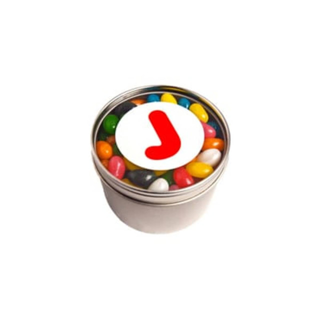 Branded Tin with One Colour Pad Print - 150g Jelly Beans