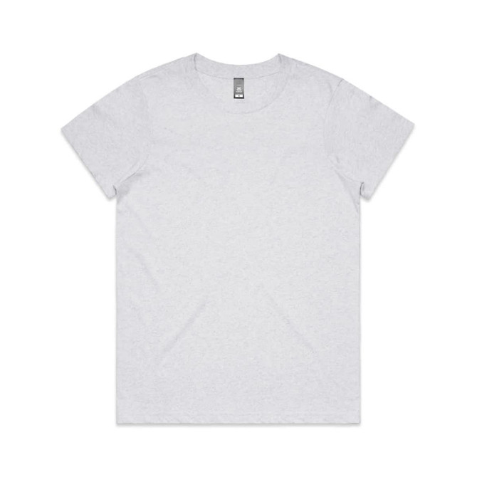 A light grey T-shirt with a classic crew neck and short sleeves. It features a logo on the tag.