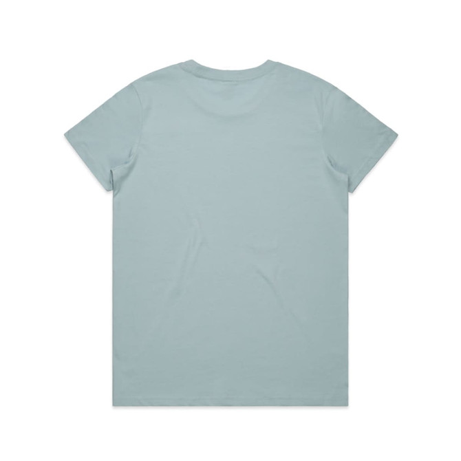 A light blue T-shirt with a simple design and a logo. The garment features a classic crew neck and short sleeves.