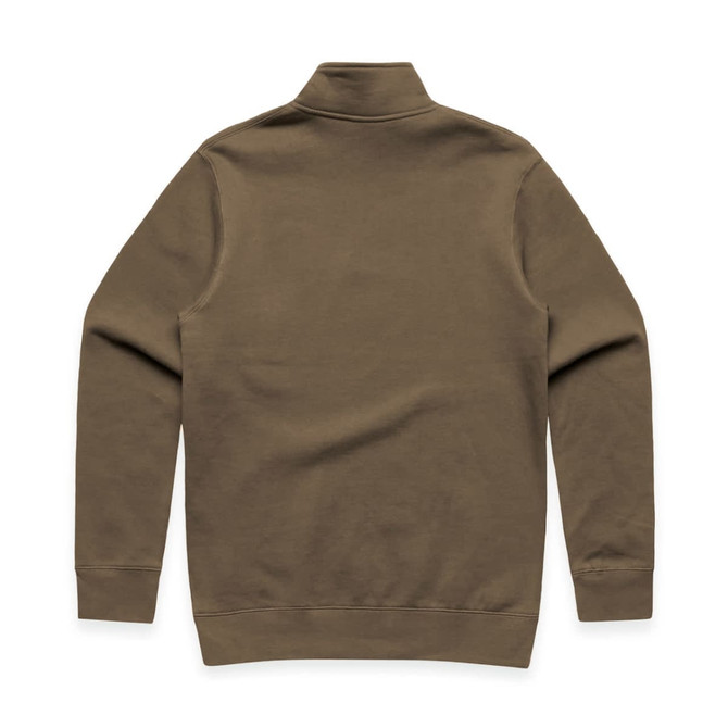 A brown half zip crew jumper with no visible design details or logos on the back.
