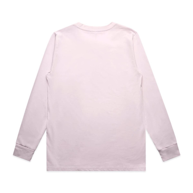 A light pink long-sleeve t-shirt with a plain back and no visible logos or branding.