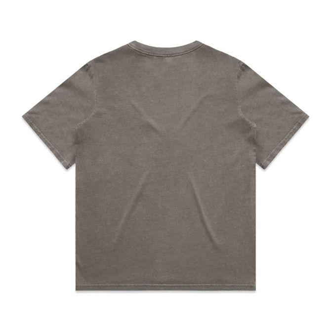 A faded grey T-shirt with a relaxed fit and short sleeves. The back is simple with no designs or logos.