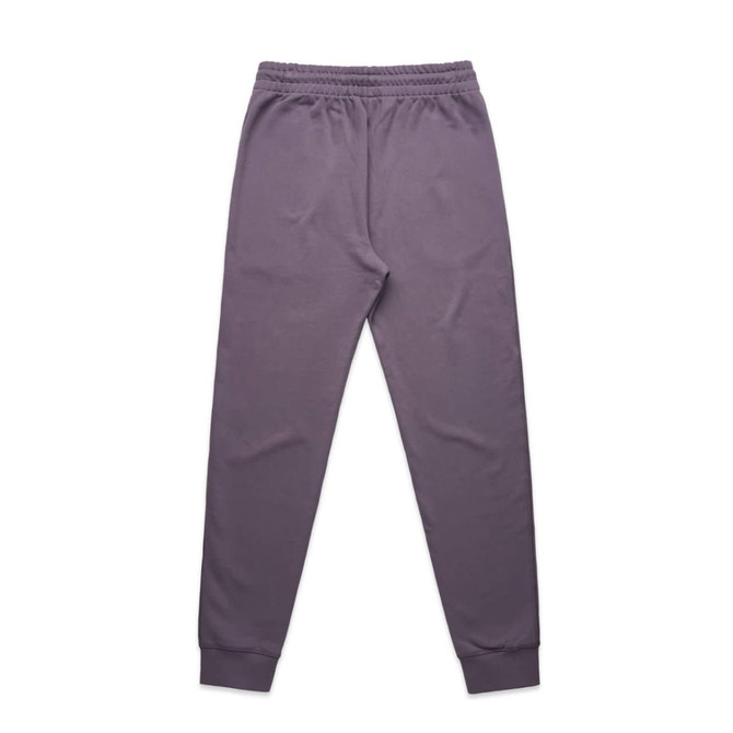 Premium track pants in a soft grey shade, featuring an elastic waistband and tapered cuffs. Includes a logo.