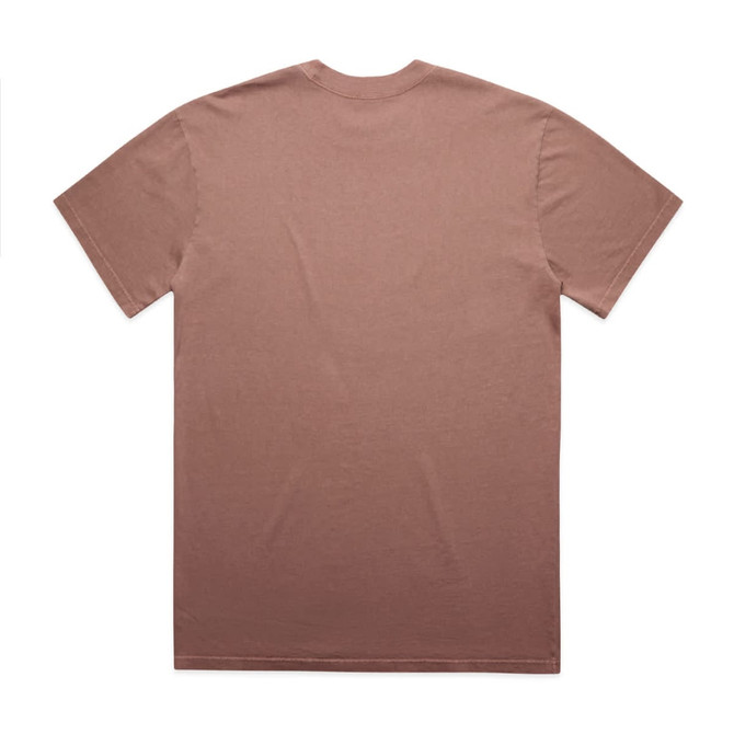 A faded tee in a muted brown colour, featuring a plain back and standard T-shirt design.