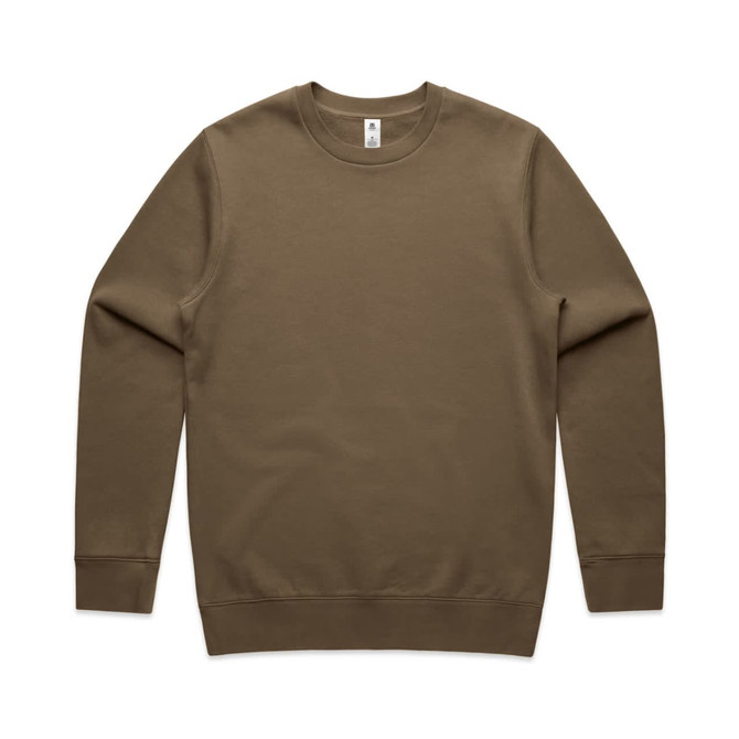 A brown jumper with long sleeves and a crew neck, featuring a brand logo.