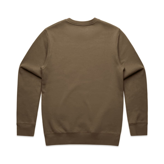 A brown jumper sweater with long sleeves and a round neckline, featuring a plain back and cuffs.
