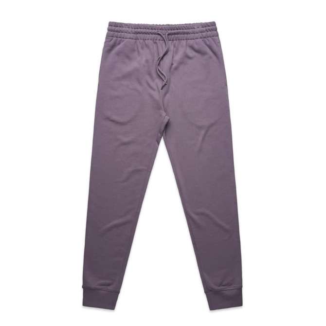 Premium track pants in a soft grey colour with an elasticated waistband and ankle cuffs. Features a branding logo.