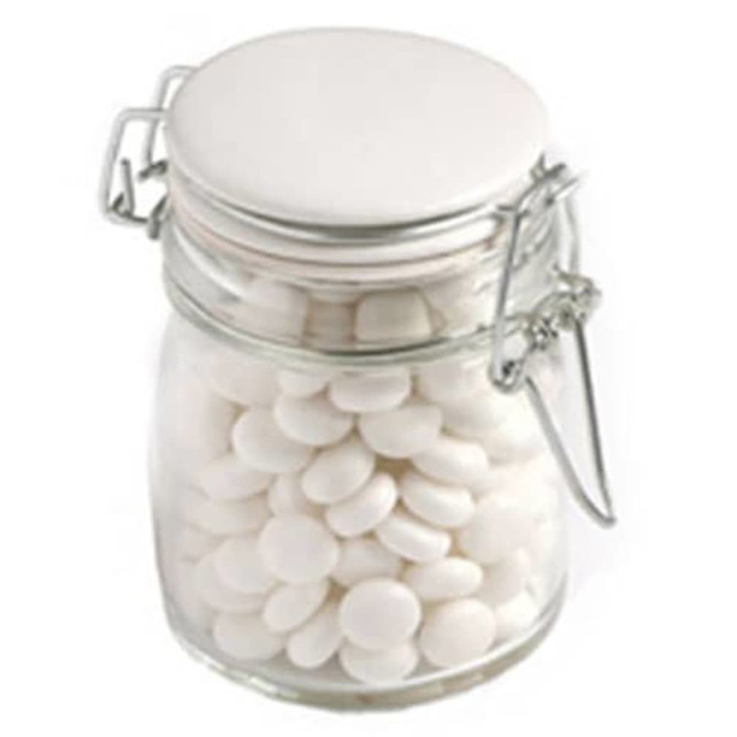 Glass Clip Lock Jar with Mints 160g - Unbranded Jar