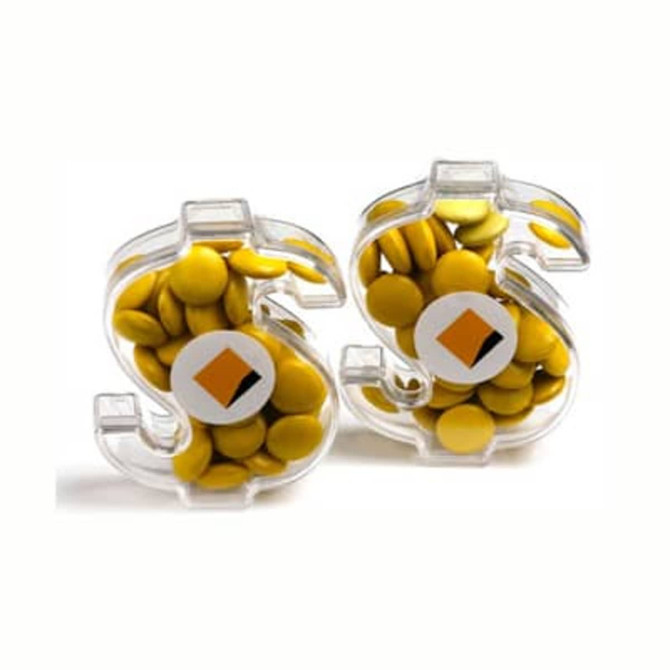 Branded Dollar with One Colour Pad Print/ Mixed Coloured Choc Beans