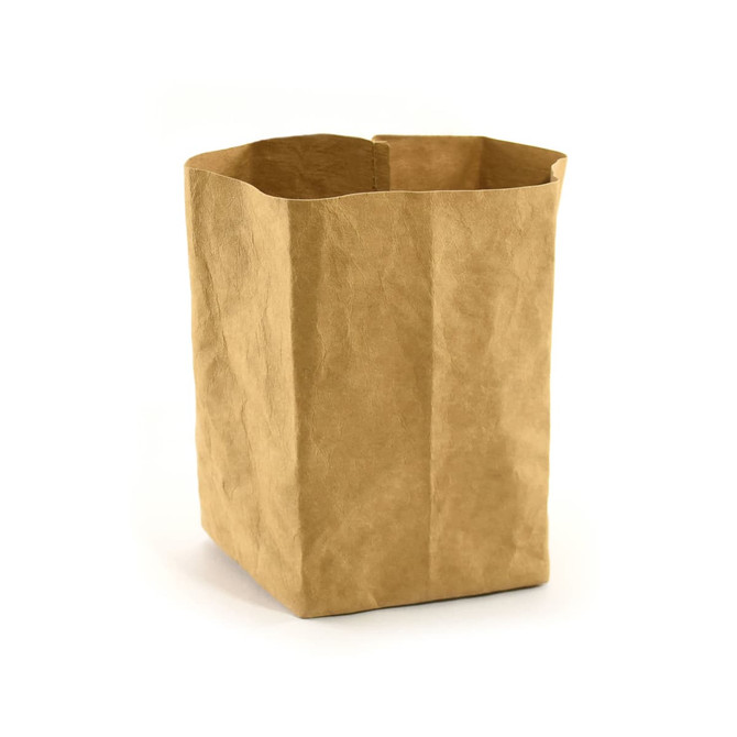 A kraft paper storage bag in a rectangular shape, featuring a natural brown colour and a simple design.