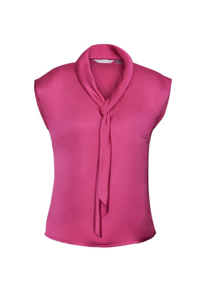 Ladies Shimmer Tie Neck Top