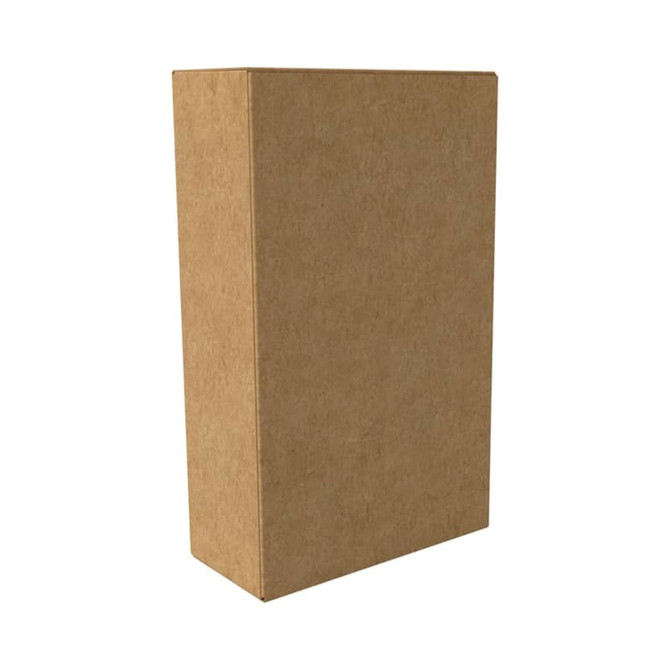 A plain brown cardboard box with a rectangular shape and no visible branding or design.