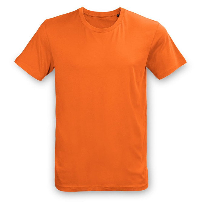 An unisex TRENDSWEAR Element T-shirt in bright orange with a simple design and a logo on it.