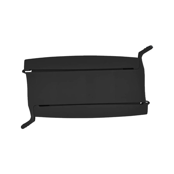 A black Two Sides Food Clip with a simple design, featuring clips on either end and a logo.
