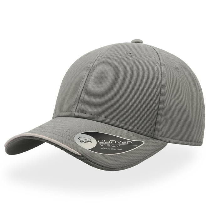 A green cap with a curved visor and a logo on the side, featuring a textured fabric design.