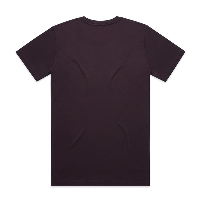 A black T-shirt with a classic crew neckline and short sleeves. The back is plain without any design or logo.