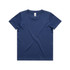 A navy blue youth t-shirt with a round neckline and short sleeves. It features a tag and has no visible logos.