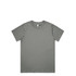 A grey T-shirt with a classic cut and a crew neckline. It features a logo on the label.