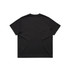 A plain black T-shirt with a relaxed fit, featuring a simple design and no visible branding on the back.