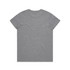 A grey T-shirt with a crew neck and short sleeves, featuring a plain back design.