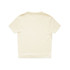 A light beige t-shirt with a crew neckline and short sleeves. The back is plain with no visible branding.